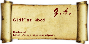 Glósz Abod névjegykártya